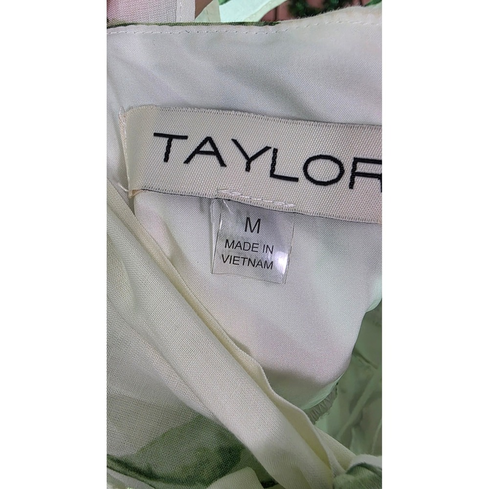 Taylor Green Floral Wide Leg Jumpsuit Ruffle Strap Cotton Womens Size Medium - Picture 6 of 13